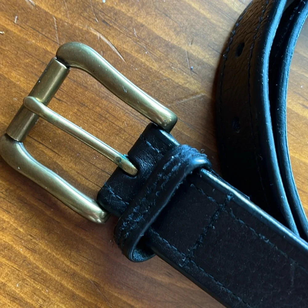 Polo Ralph Lauren Italian Black Leather Belt Sz 42